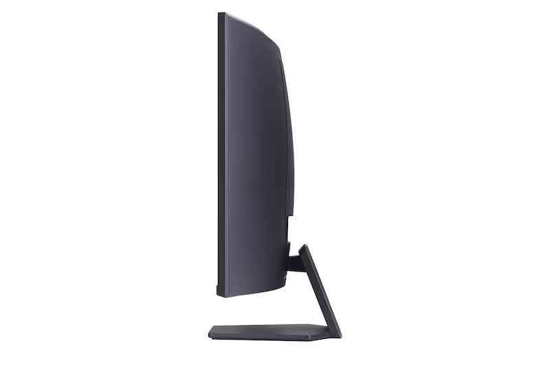 LG 32GS60QC-B UltraGear 32-inch curved QHD gaming monitor with 180Hz refresh rate, 1ms response time, and sleek 3-side borderless design.