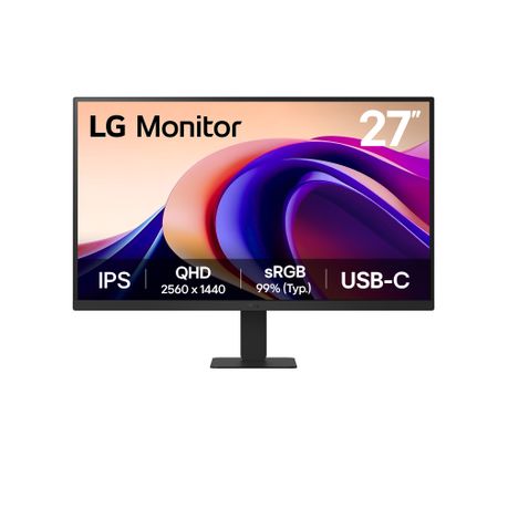 “LG UltraFine 27-inch QHD IPS Monitor – front view with 100Hz refresh rate”
