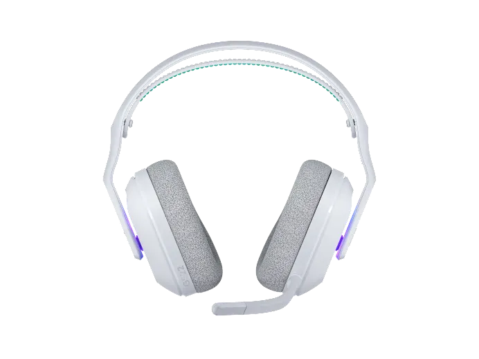 “LOGI G522 LIGHTSPEED Wireless Gaming Headset in white with LIGHTSYNC RGB, detachable mic, and USB-A connectivity”