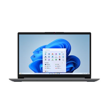 Lenovo IdeaPad 1 15AMN7 laptop open front view – 15.6-inch Full HD display, AMD Ryzen 5, 8GB RAM, 512GB SSD