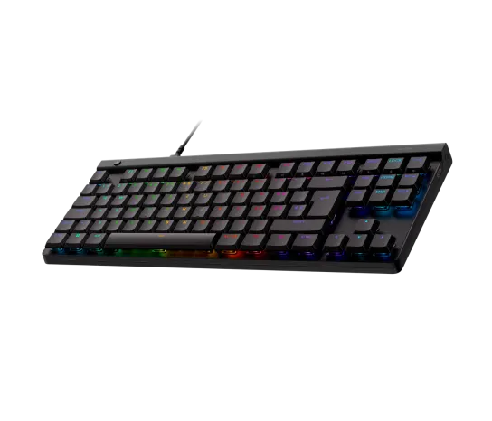 Front view of Logitech G515 TKL Wired Gaming Keyboard in black, tenkeyless layout with low‑profile keys