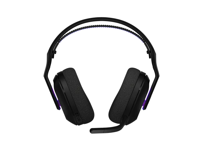 “Logitech G522 LIGHTSPEED Wireless Gaming Headset with RGB lighting and detachable microphone.”