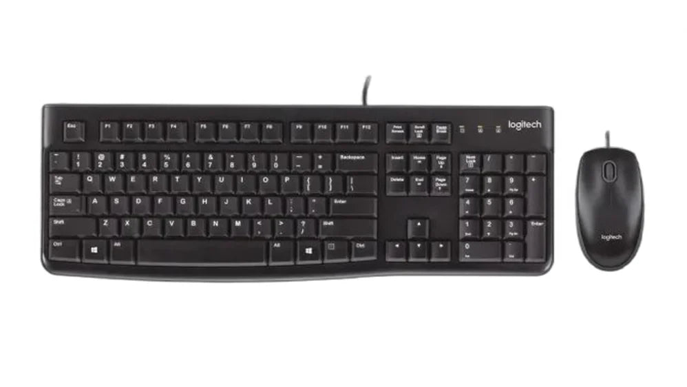 Logitech MK120 Corded Keyboard and Mouse Combo with full-size keyboard and optical mouse