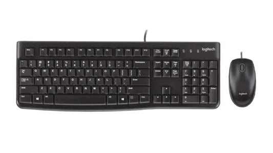 Logitech MK120 Corded Keyboard and Mouse Combo with full-size keyboard and optical mouse