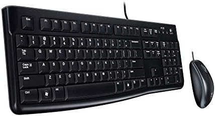 Logitech MK120 Corded Keyboard and Mouse Combo with full-size keyboard and optical mouse