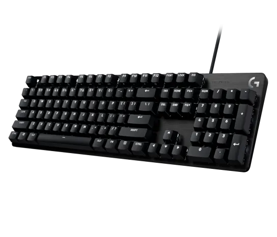 Logitech G413 SE Wired Mechanical Gaming Keyboard with white backlighting and durable aluminum top plate.