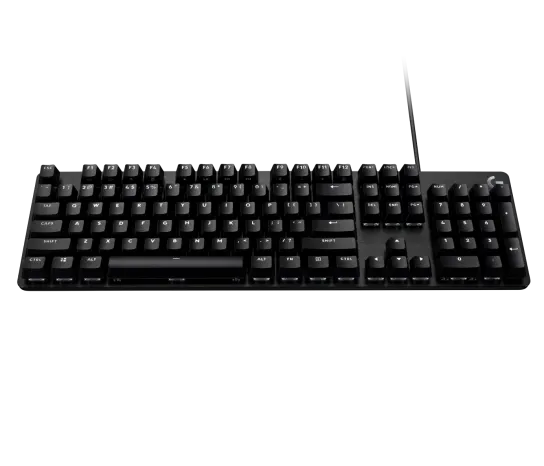 Logitech G413 SE Wired Mechanical Gaming Keyboard with white backlighting and durable aluminum top plate.