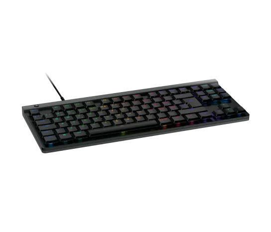 Front view of Logitech G515 TKL Wired Gaming Keyboard in black, tenkeyless layout with low‑profile keys