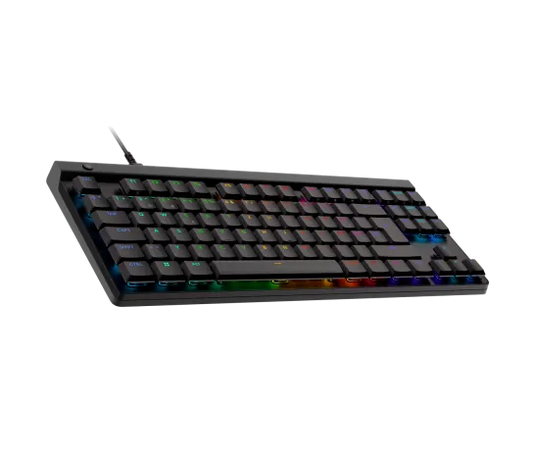 Front view of Logitech G515 TKL Wired Gaming Keyboard in black, tenkeyless layout with low‑profile keys