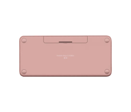 Logitech Pebble Keys 2 K380s wireless keyboard in tonal rose, front view showing compact key layout
