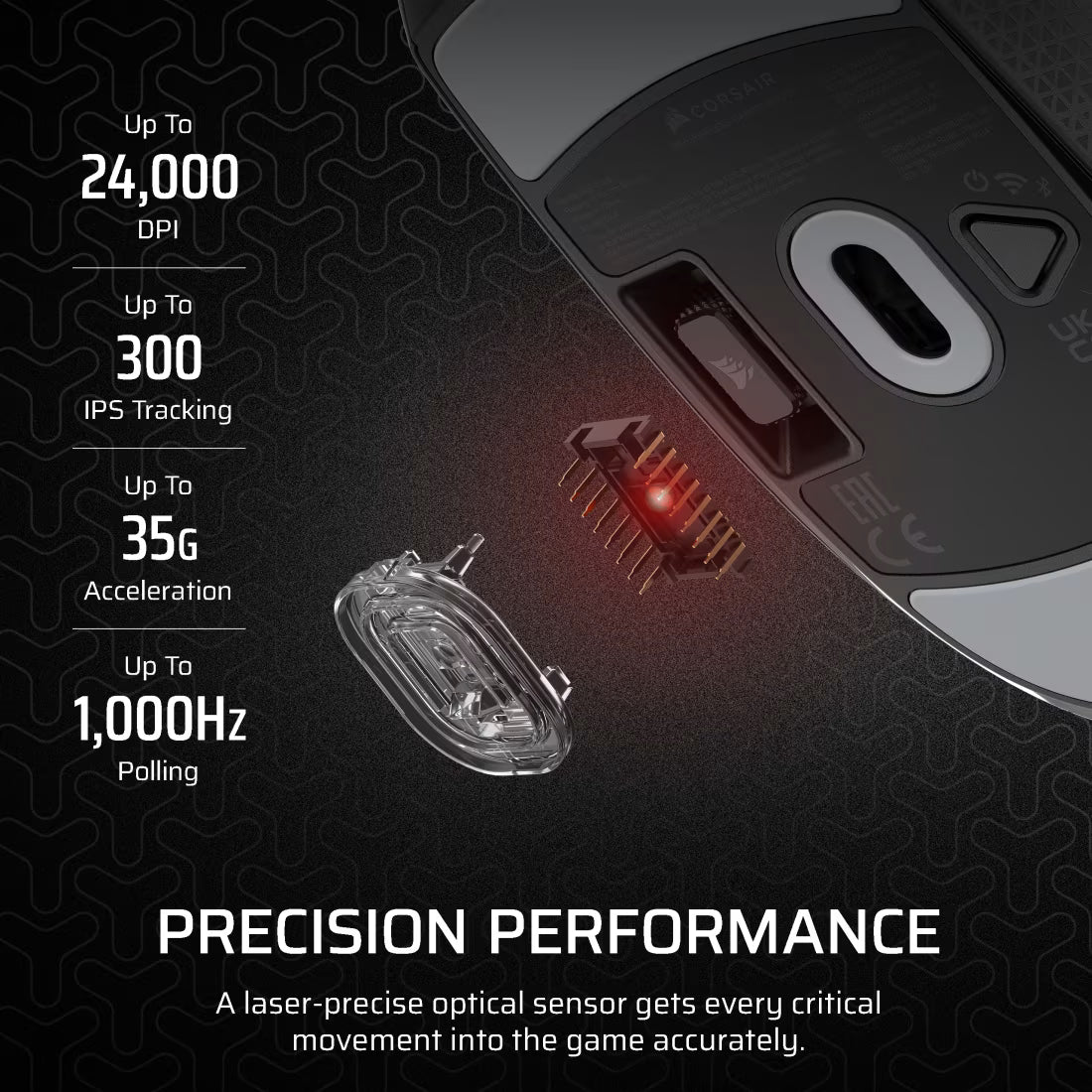 Corsair M55 Wireless Mouse Wireless 16000 DPI BLK cover - view 6