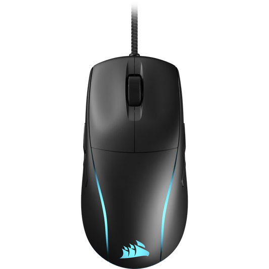 Corsair M75 CH-930D010-AP wired RGB gaming mouse with 26000 DPI optical sensor lightweight ambidextrous design and black finish