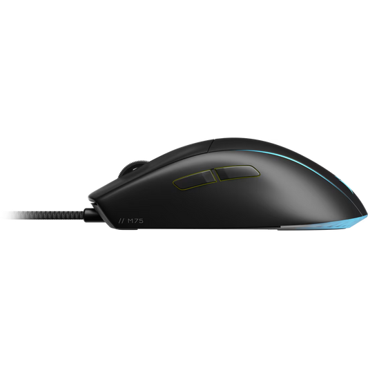 Corsair M75 CH-930D010-AP wired RGB gaming mouse with 26000 DPI optical sensor lightweight ambidextrous design and black finish