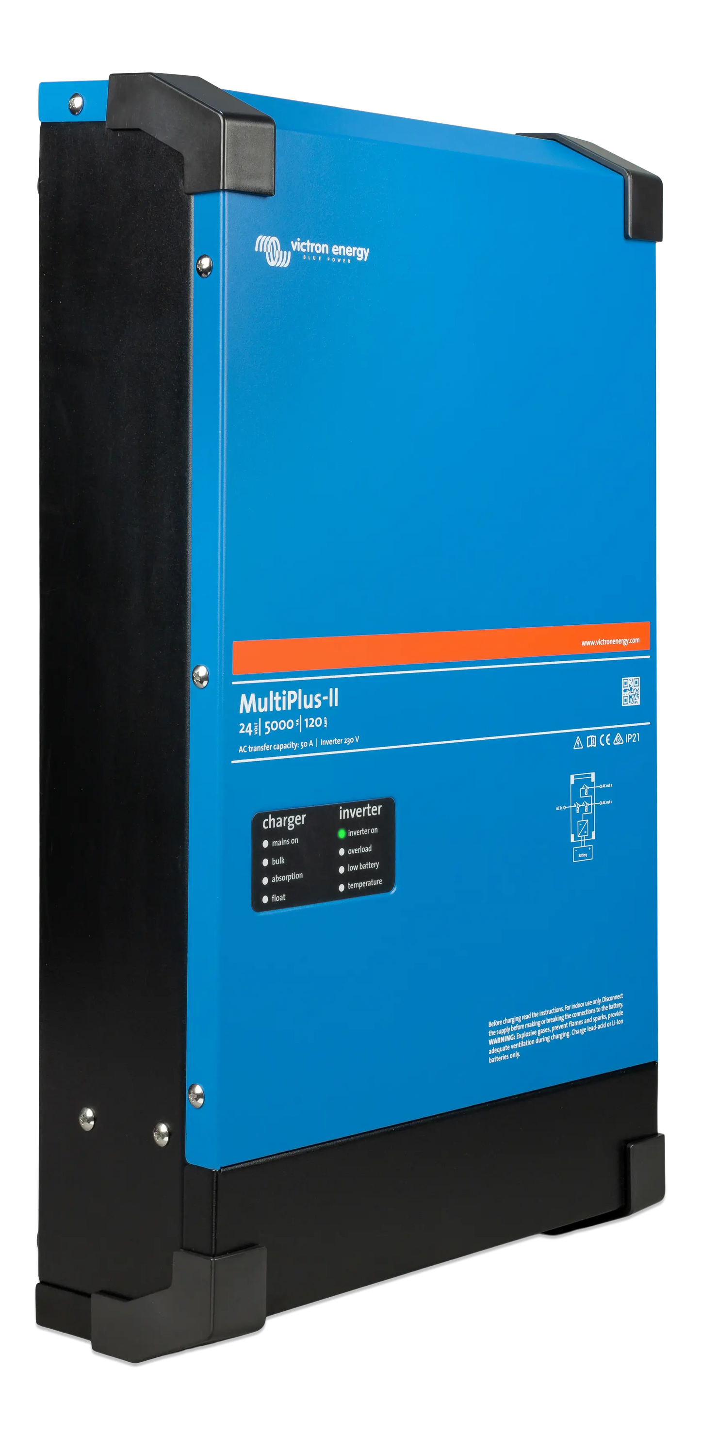 Victron MultiPlus-II 24/5000/120-50 230V pure sine wave inverter charger for off-grid, residential, and commercial energy systems