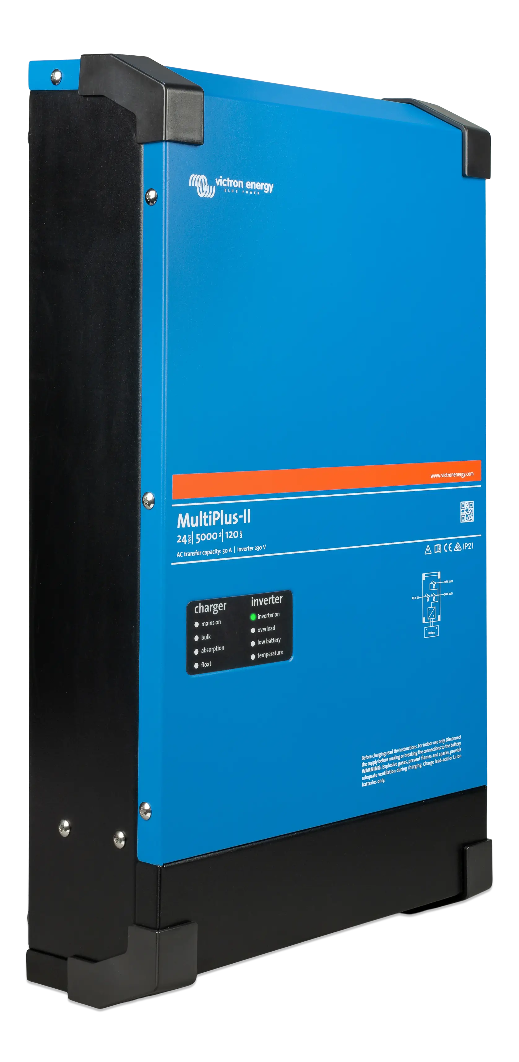 Victron MultiPlus-II 24/5000/120-50 230V pure sine wave inverter charger for off-grid, residential, and commercial energy systems