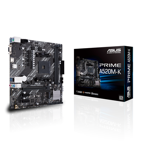 ASUS Prime A520M-K AM4 Micro-ATX Motherboard – product image 1