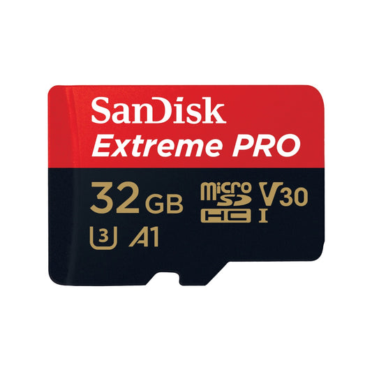 SanDisk Extreme PRO 32GB microSDXC card with adapter for 4K UHD video cameras drones smartphones and tablets