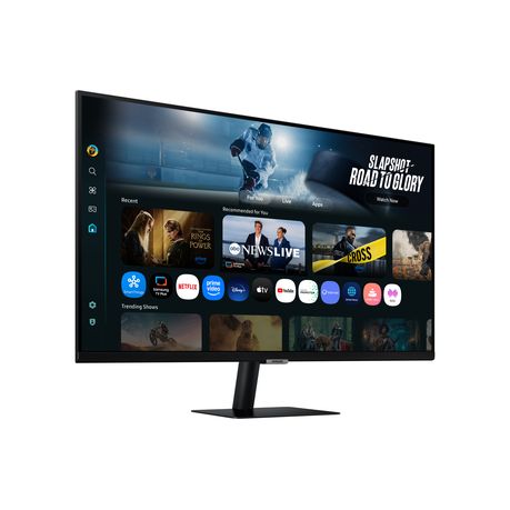 “Samsung 32-inch Smart Monitor  – angled 4K UHD Smart Monitor”