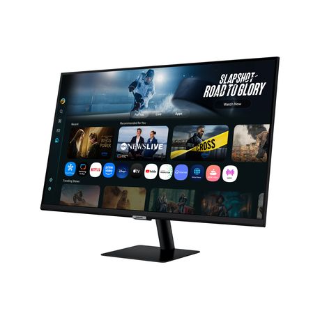 “Samsung 32-inch Smart Monitor – angled 4K UHD Smart Monitor”
