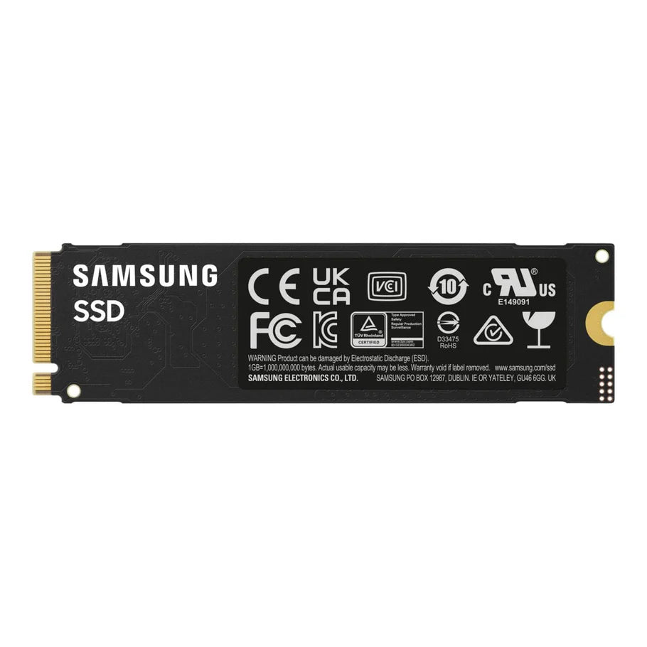 Front view of Samsung 990 EVO Plus 4TB NVMe SSD showing M.2 2280 compact design