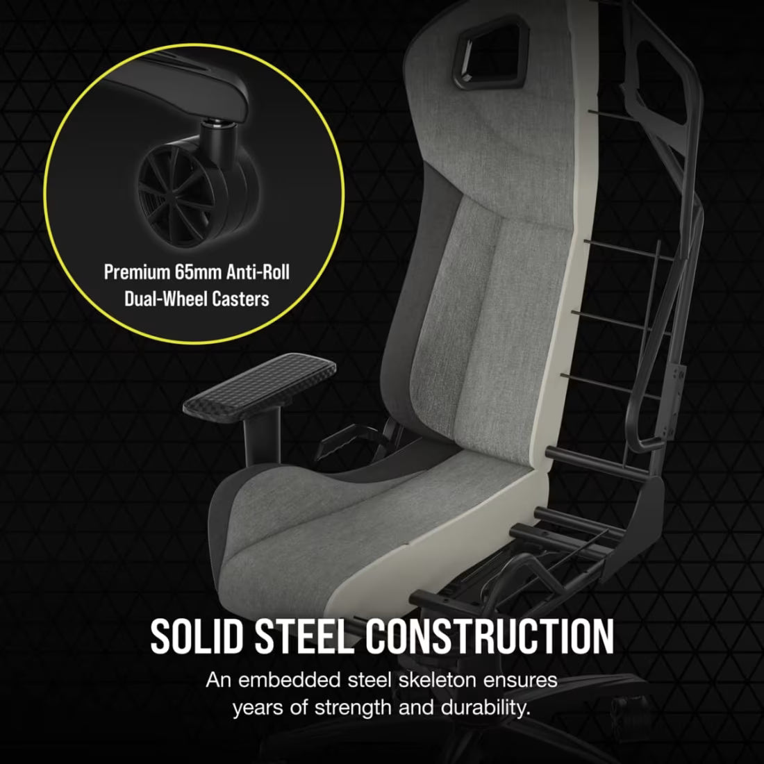 Corsair T3 RUSH (2023) Fabric Gaming Chair Gray/Charcoal - view 4