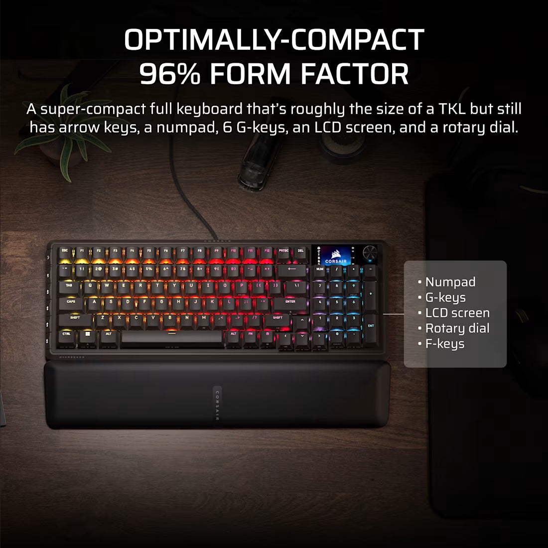 Corsair VANGUARD 96% Keyboard - MLX Fusion tactile switches - Black - view 4
