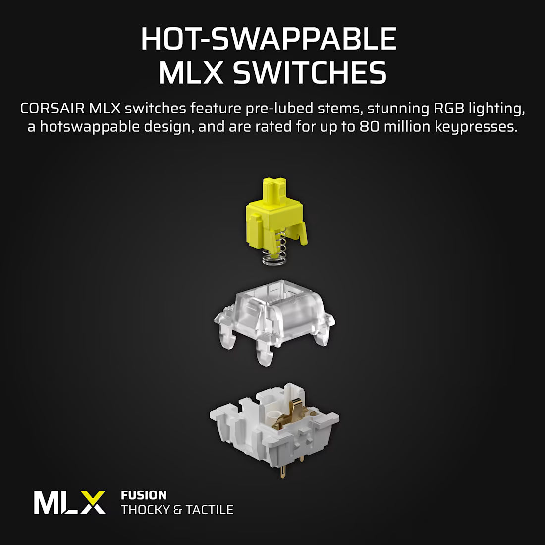 Corsair VANGUARD 96% Keyboard - MLX Fusion tactile switches - Black - view 5