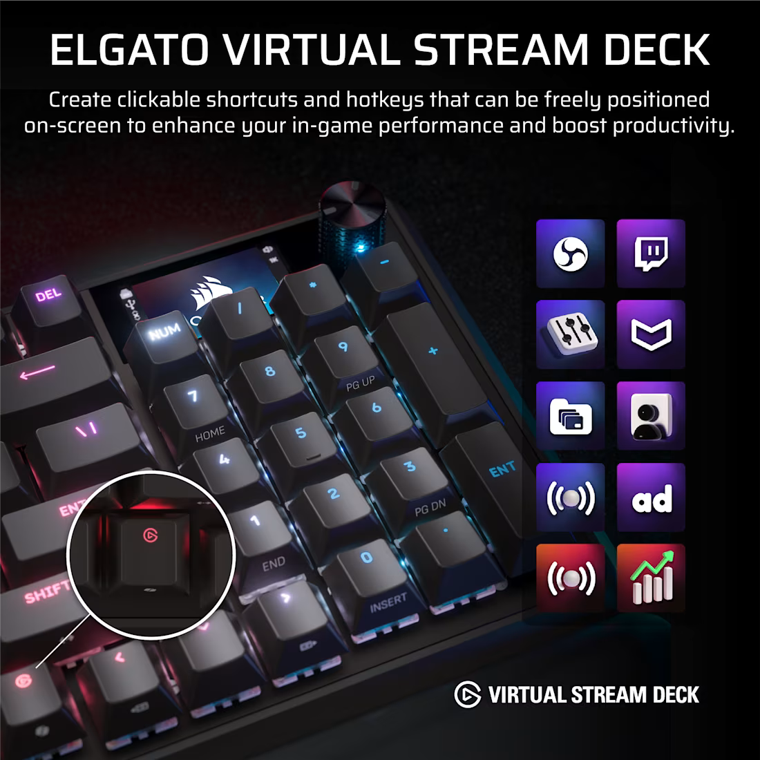 Corsair VANGUARD 96% Keyboard - MLX Fusion tactile switches - Black - view 8