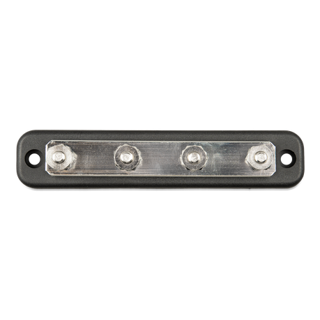 Top view of 150A busbar for organized DC wiring setup