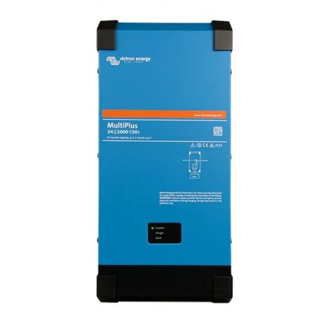 Victron MultiPlus 24/2000/50-32 24V inverter charger with pure sine wave output, 50A battery charger, and 32A transfer switch for off-grid and backup power systems