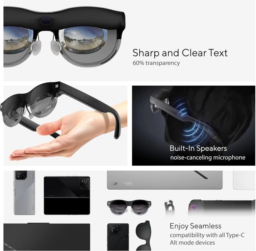 ASUS AirVision M1 Smart Glasses front view showing sleek frame and lenses