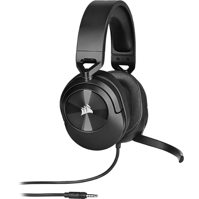 Corsair HS55 stereo wired gaming headset carbon black lightweight headphones with microphone