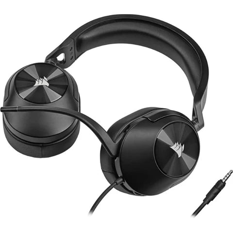Corsair HS55 stereo wired gaming headset carbon black lightweight headphones with microphone