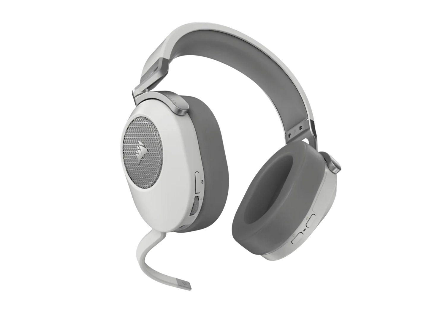 Corsair HS65 Wireless premium white gaming headset with Dolby audio and microphone