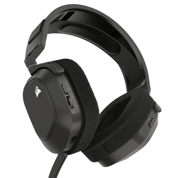 Corsair HS80 RGB wireless premium gaming headset black Dolby Atmos headphones with microphone and RGB lighting