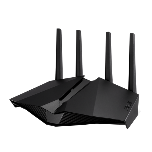 ASUS RT-AX82U AX5400 dual-band WiFi 6 gaming router with four antennas Aura RGB AiMesh dedicated gaming port and Gigabit Ethernet