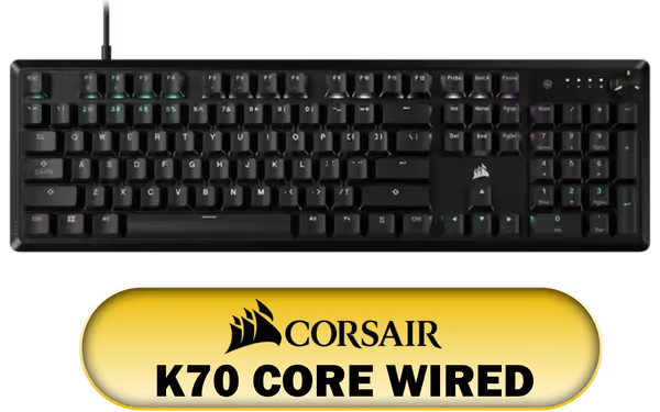 Corsair K70 CORE RGB mechanical gaming keyboard black wired gaming keyboard with customizable RGB lighting