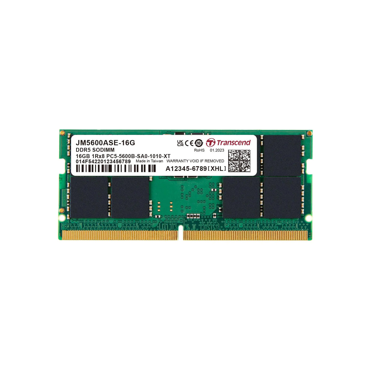Transcend JetRam 16GB DDR5-5600 262-pin SO-DIMM Memory - product view 1
