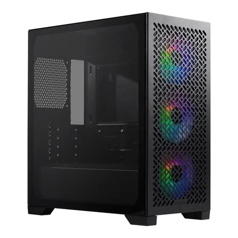 Cooler Master Elite 302 ARGB Black Micro-ATX PC case with 3x 120mm ARGB fans for gaming desktop builds and airflow cooling