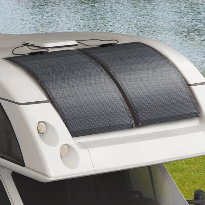 EcoFlow 100W Flexible Solar Panel lightweight portable solar panel for EcoFlow power stations RVs caravans boats camping and off-grid charging