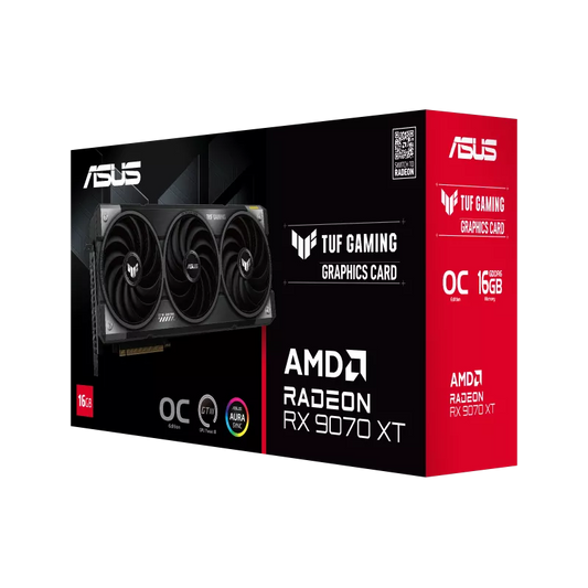 ASUS TUF Gaming Radeon RX 9070 XT OC Edition 16GB GDDR6 graphics card for high-end 1440p and 4K gaming