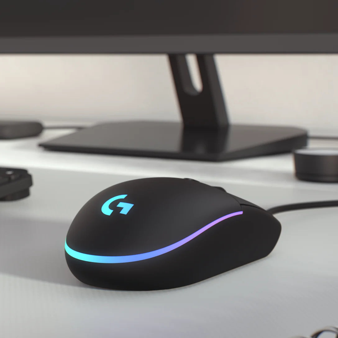 Logitech G102 wired gaming mouse with RGB lighting, high-precision 8000 DPI sensor, and classic lightweight design for fast and accurate gameplay performance.