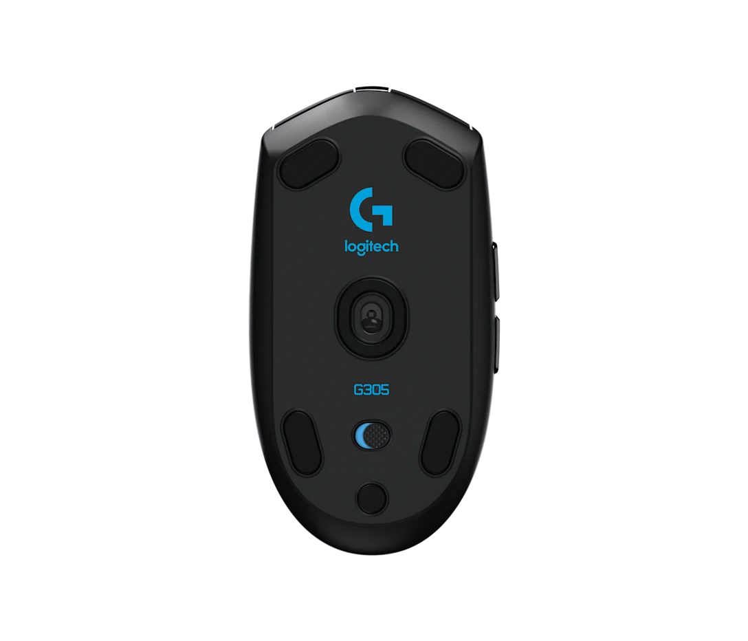 Logitech G305 LIGHTSPEED Wireless Gaming Mouse black front view