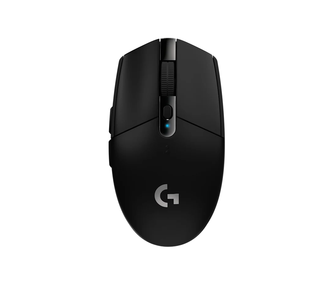 Logitech G305 LIGHTSPEED Wireless Gaming Mouse black front view