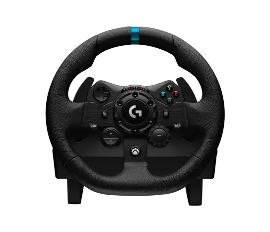 Logitech G923 Racing Wheel and Pedals with TRUEFORCE force feedback for realistic racing simulation