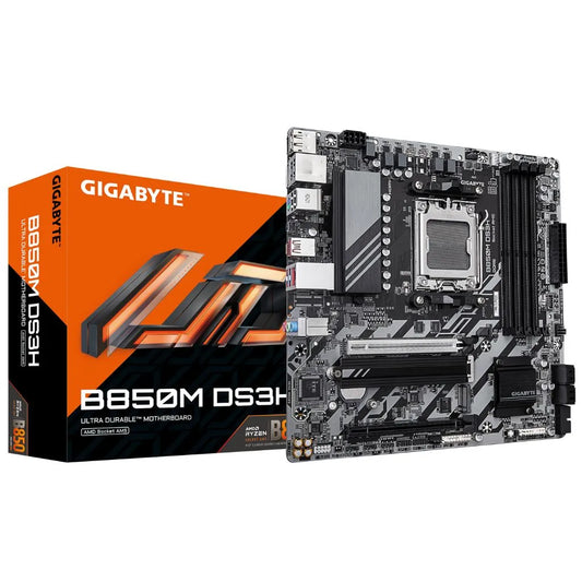 GIGABYTE AMD B850 Gaming AM5 motherboard with DDR5 memory support 2 M.2 slots HDMI and dual DisplayPort outputs for Ryzen gaming PC builds