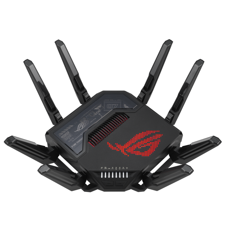 ASUS ROG Rapture GT-BE98 Wi-Fi 7 quad-band gaming router with AiMesh for ultra-fast wireless connectivity and low latency