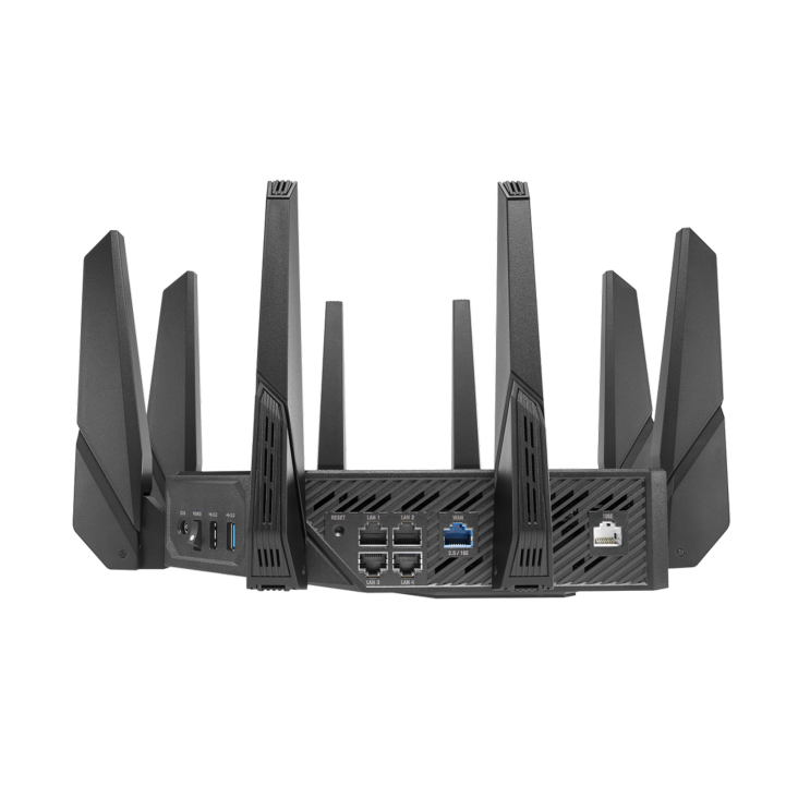 ASUS ROG Rapture GT-AX11000 Pro tri-band WiFi 6 gaming router with 10GbE 2.5GbE eight antennas AiMesh and AX11000 wireless performance