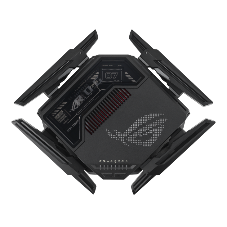 ASUS ROG Rapture GT-BE98 Wi-Fi 7 quad-band gaming router with AiMesh for ultra-fast wireless connectivity and low latency