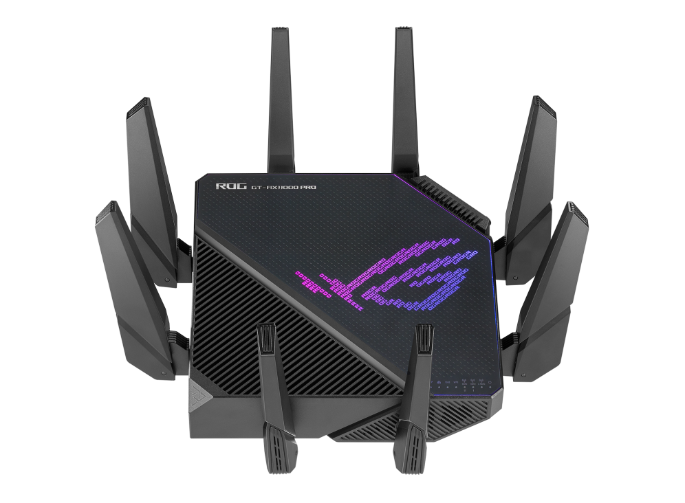 ASUS ROG Rapture GT-AX11000 Pro tri-band WiFi 6 gaming router with 10GbE 2.5GbE eight antennas AiMesh and AX11000 wireless performance